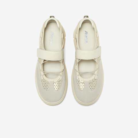 Bata休闲玛丽珍2025夏季新款通勤娃娃浅口厚底透气开车鞋6871DBQ5