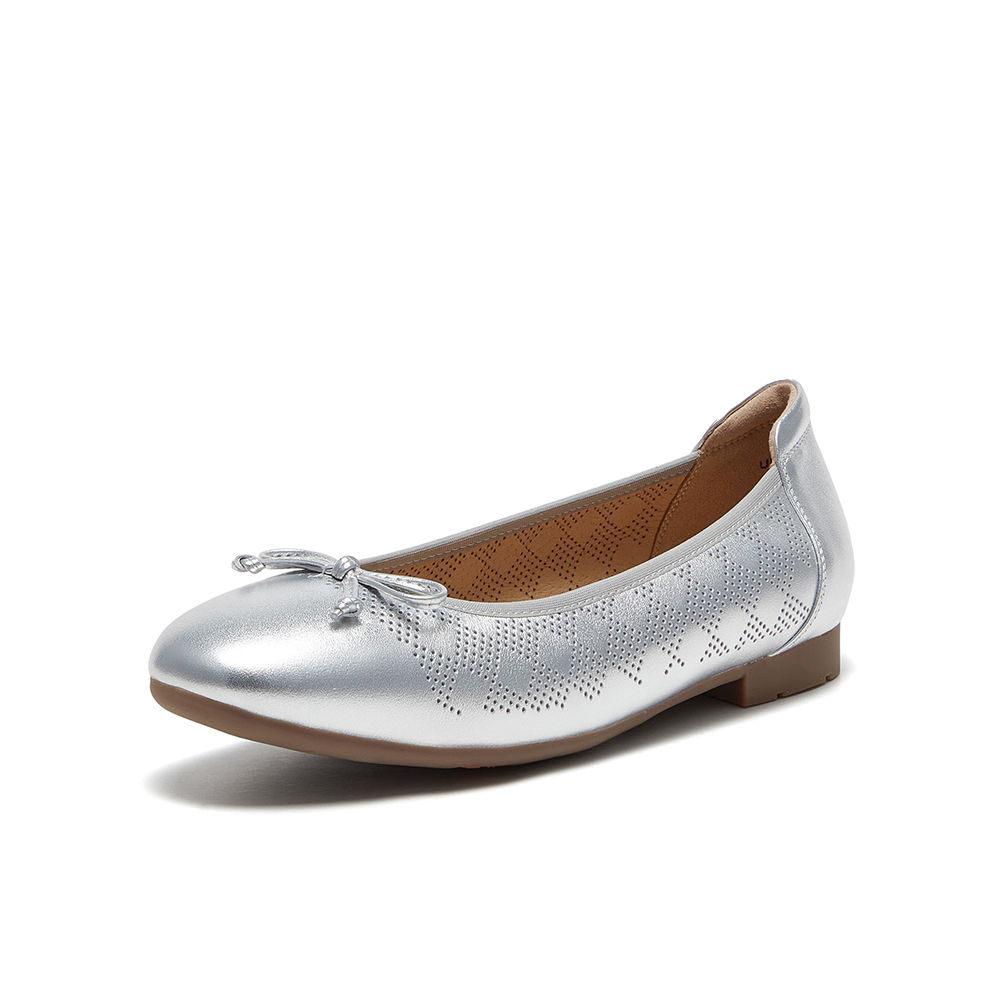 Bata浅口单鞋女2025夏季商场新款通勤蝴蝶结软底奶奶鞋UNL11BQ5