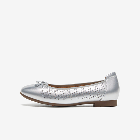 Bata浅口单鞋女2025夏季商场新款通勤蝴蝶结软底奶奶鞋UNL11BQ5