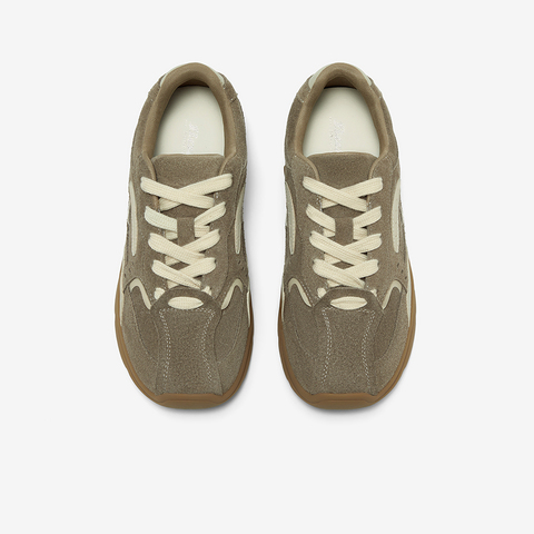 Bata休闲鞋女2025春季新款牛剖皮厚底通勤百搭运动鞋063R1AM5