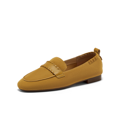 Bata乐福鞋女2025春商场新款英伦羊皮通勤粗跟软底一脚蹬AVL44AA5