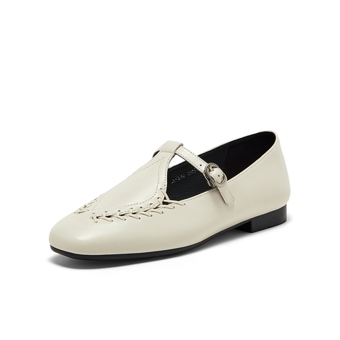 Bata乐福鞋女2025春季商场新款复古英伦风羊皮软底一脚蹬AVL48AA5