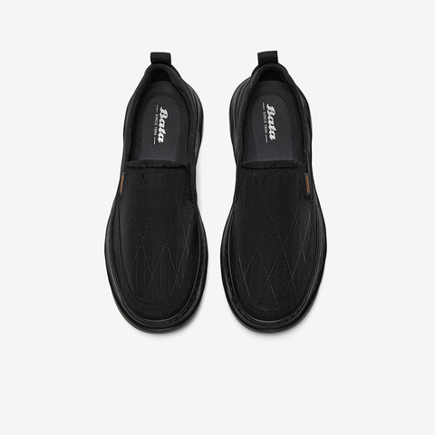 Bata乐福鞋男2025夏商场新款休闲透气轻便厚底百搭一脚蹬ELH56BM5