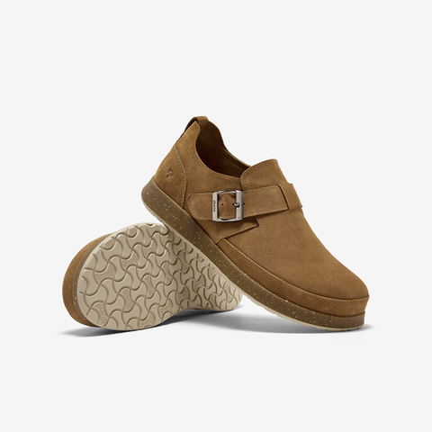 Bata勃肯鞋男2025秋季新品英伦风复古牛剖皮厚底一脚蹬25127CM5