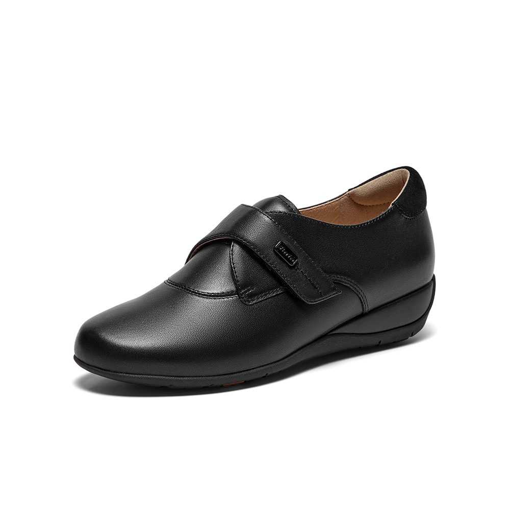 Bata深口单鞋女2025秋季商场新款百搭复古羊皮软底便鞋APZ27CM5