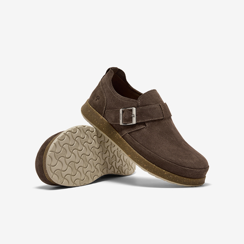 Bata勃肯鞋男2025秋季新品英伦风复古牛剖皮厚底一脚蹬25127CM5