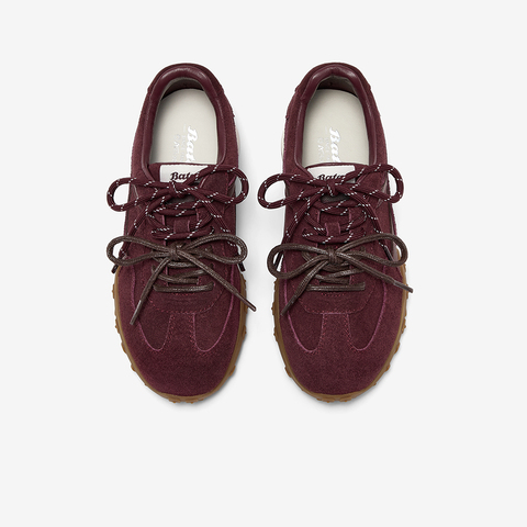 Bata阿甘鞋女2025秋季商场新款牛剖皮双色鞋带休闲运动鞋6589DCM5