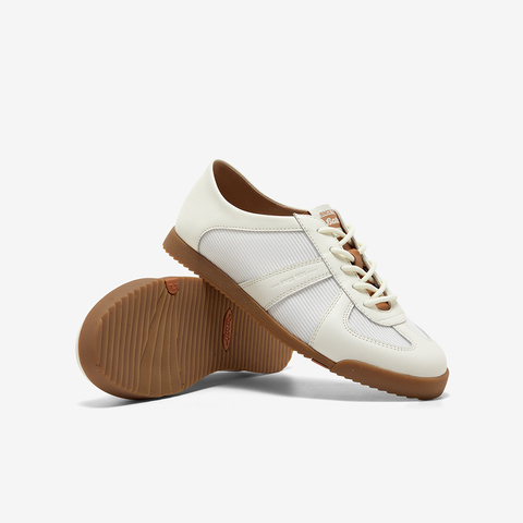 Bata休闲鞋女2025夏新款牛皮通勤百搭德训透气轻便运动鞋ACO36BM5