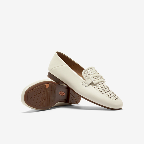 Bata乐福鞋女2025夏季商场新款编织英伦风通勤百搭一脚蹬AVL46BA5