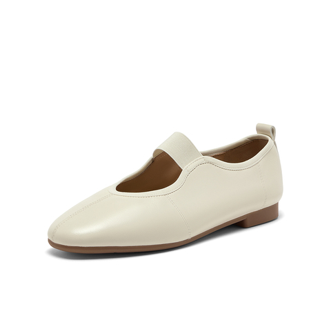 Bata时装玛丽珍2025秋季商场新款羊皮通勤软底浅口单鞋ART43CQ5