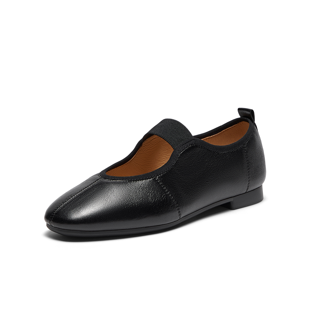 Bata时装玛丽珍2025秋季商场新款羊皮通勤软底浅口单鞋ART43CQ5