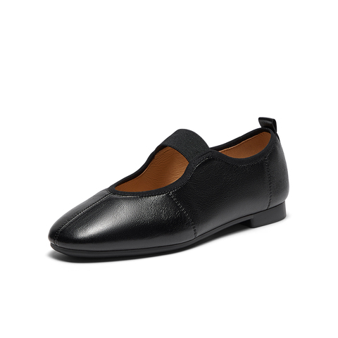 Bata时装玛丽珍2025秋季商场新款羊皮通勤软底浅口单鞋ART43CQ5