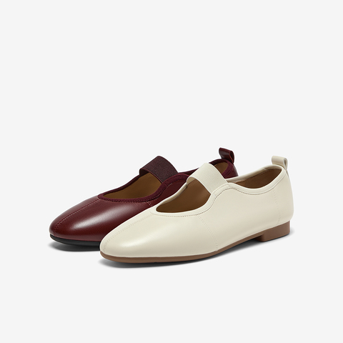 Bata时装玛丽珍2025秋季商场新款羊皮通勤软底浅口单鞋ART43CQ5