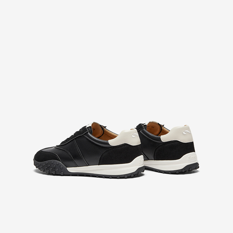 Bata德训鞋女2025秋季商场新款通勤百搭牛皮休闲运动鞋AZX02CM5