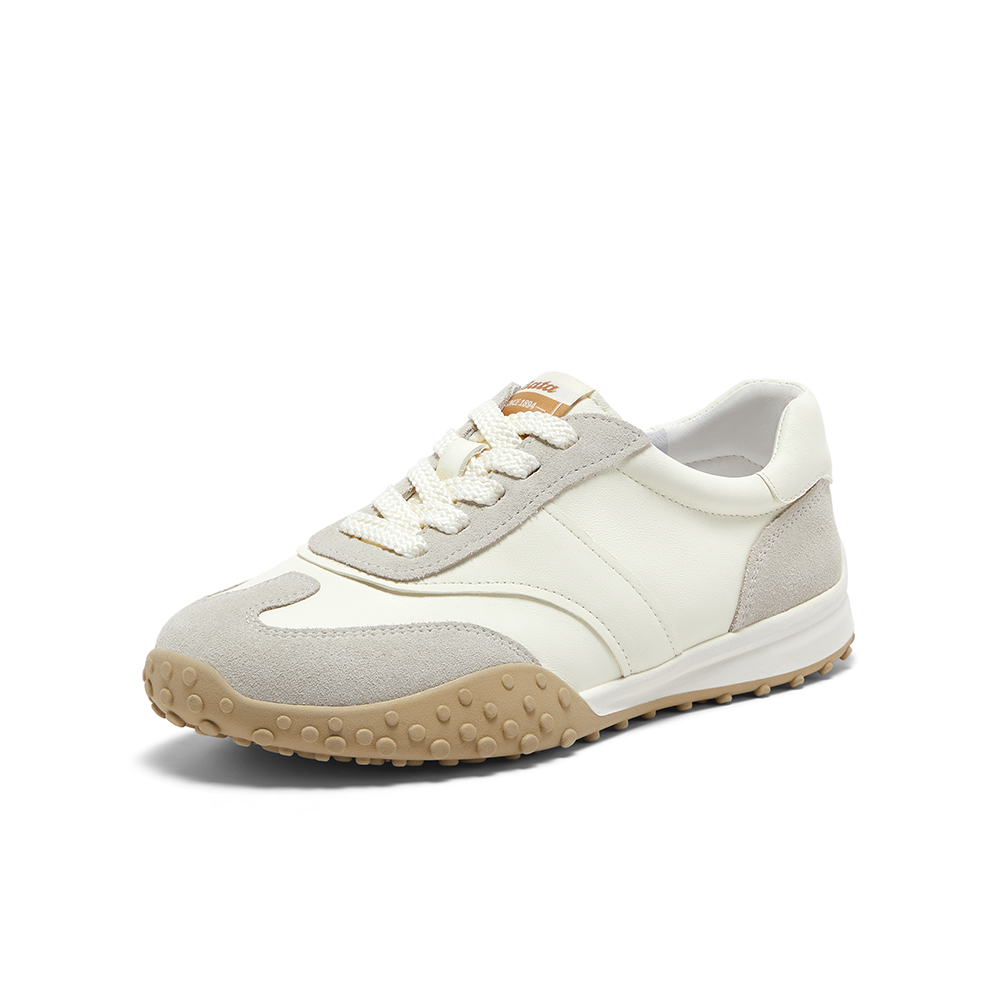Bata德训鞋女2025秋季商场新款通勤百搭牛皮休闲运动鞋AZX02CM5