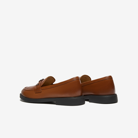 Bata乐福鞋女2025秋商场新款英伦百搭羊皮通勤一脚蹬单鞋AYA16CA5