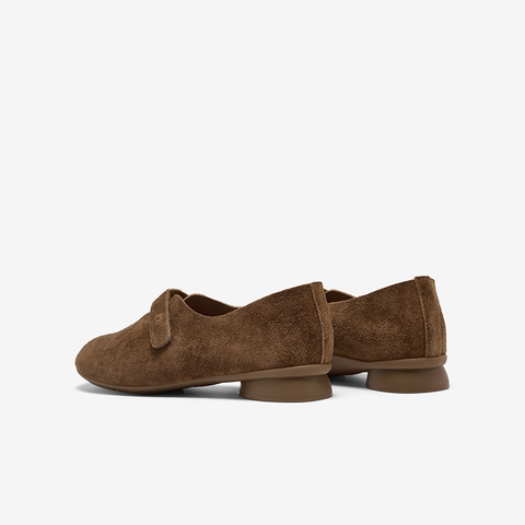 Bata深口单鞋女2025秋季商场新款百搭复古牛剖皮软底便鞋AYB13CA5