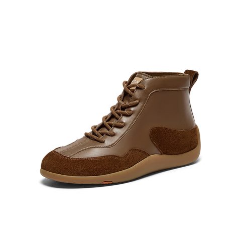 Bata休闲鞋女2025秋商场新款牛皮通勤时尚软底高帮板鞋ALI42CM5