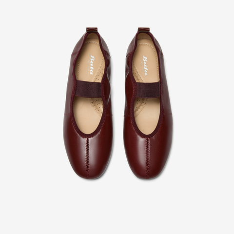 Bata时装玛丽珍2025秋季商场新款羊皮通勤软底浅口单鞋ART43CQ5