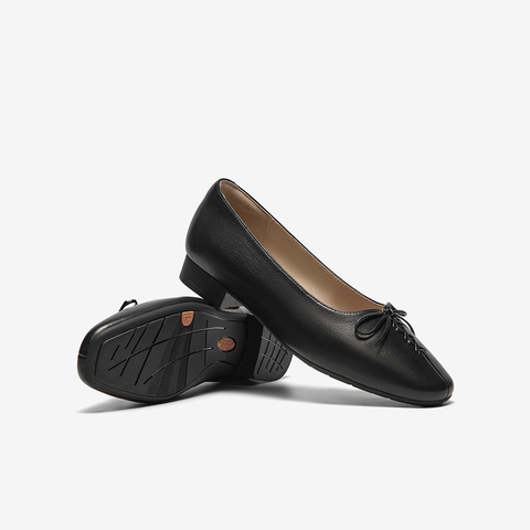 Bata浅口单鞋女2025秋商场新款羊皮粗跟通勤优雅软底单鞋AWV51CQ5