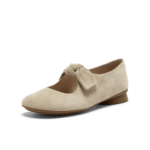 Bata玛丽珍女2025秋商场新款羊皮软底百搭浅口娃娃鞋单鞋AYB29CQ5