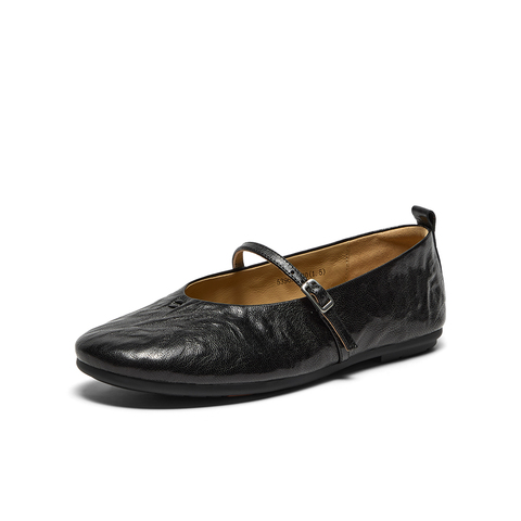 Bata羊皮书单鞋女2025秋商场新款百搭通勤浅口软底单鞋53968CQ5