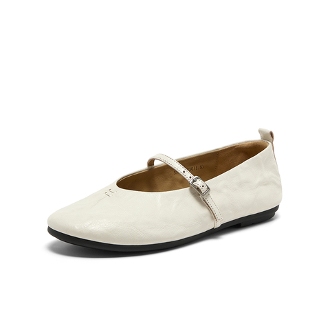 Bata羊皮书单鞋女2025秋商场新款百搭通勤浅口软底单鞋53968CQ5