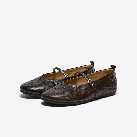 Bata羊皮书单鞋女2025秋商场新款百搭通勤浅口软底单鞋53968CQ5