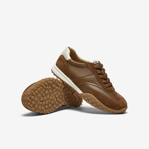 Bata德训鞋女2025秋季商场新款通勤百搭牛皮休闲运动鞋AZX02CM5