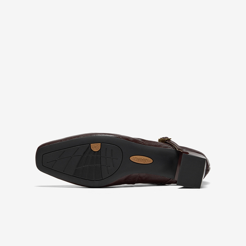 Bata羊皮书玛丽珍单鞋女2025秋商场新款复古软底浅口鞋8065DCQ5