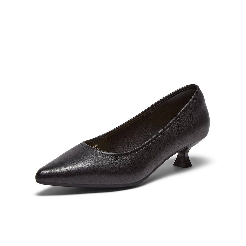 Bata浅口单鞋女2025秋季商场新款羊皮优雅软底通勤高跟鞋25799CQ5