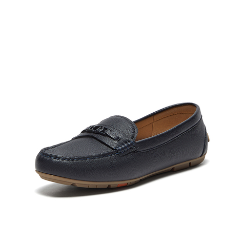 Bata乐福鞋女2025秋商场新款复古英伦风羊皮软底一脚蹬AE263CA5