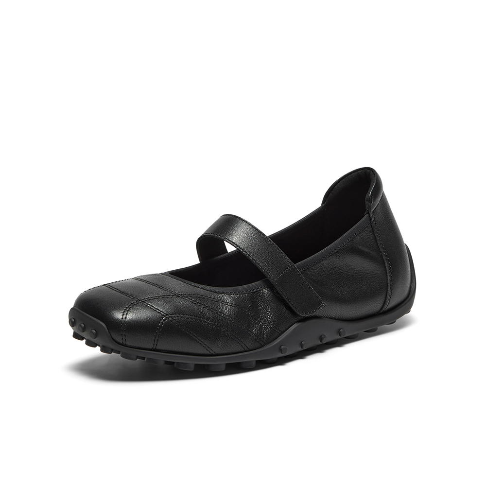 Bata休闲玛丽珍2025秋季商场新款羊皮通勤豆豆底开车鞋ABI10CQ5