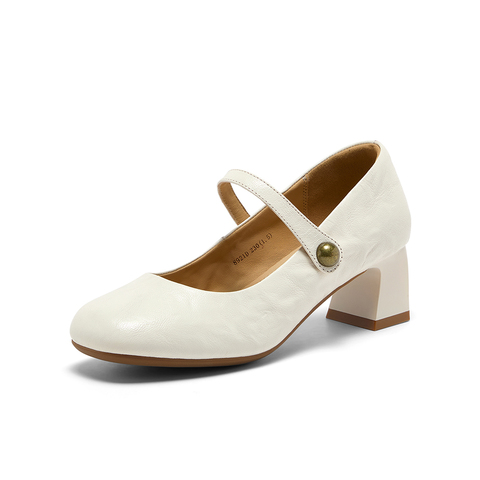 Bata玛丽珍单鞋女2025秋季商场新款复古软底甜美浅口鞋8921DCQ5