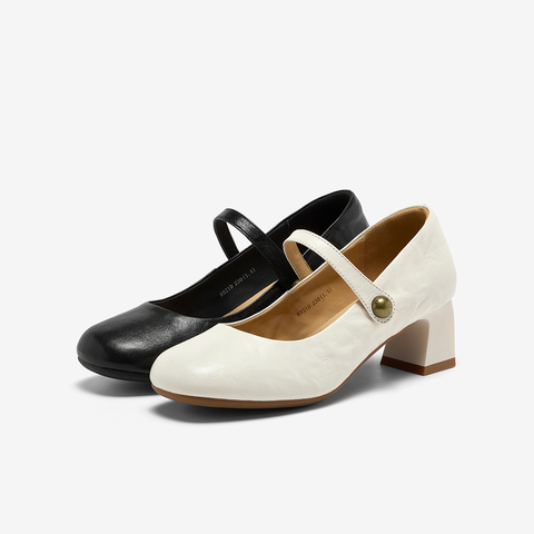 Bata玛丽珍单鞋女2025秋季商场新款复古软底甜美浅口鞋8921DCQ5