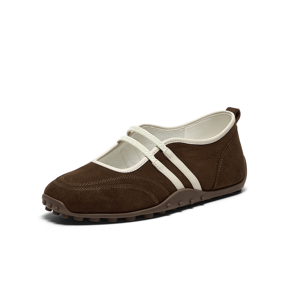 Bata休闲玛丽珍2025秋季商场新款羊皮舒适通勤豆豆底单鞋ABI04CQ5