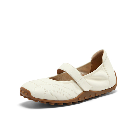 Bata休闲玛丽珍2025秋季商场新款羊皮通勤豆豆底开车鞋ABI10CQ5