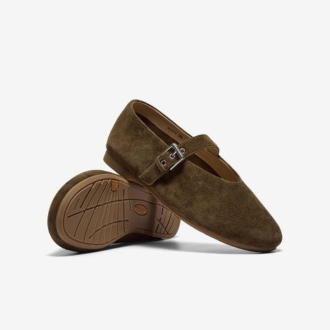 Bata羊皮书玛丽珍单鞋女2025秋商场新款复古软底浅口鞋AUO01CQ5