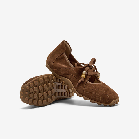 Bata休闲玛丽珍2025秋季商场新款牛剖皮浅口豆豆底单鞋ABI01CQ5