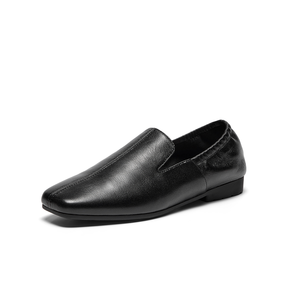 Bata乐福鞋女2025秋商场新款英伦羊皮通勤百搭软底一脚蹬AOP14CA5