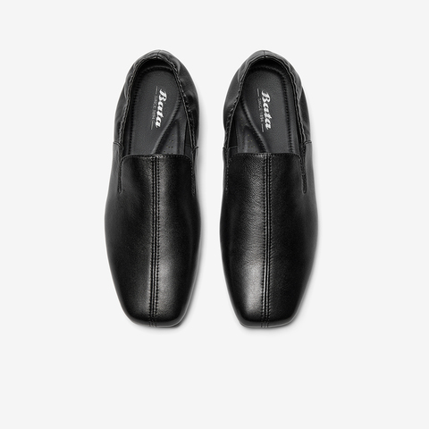 Bata乐福鞋女2025秋商场新款英伦羊皮通勤百搭软底一脚蹬AOP14CA5