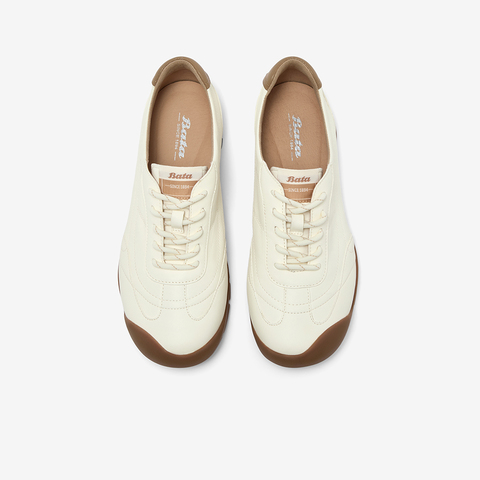 Bata休闲鞋女2025秋季商场新款牛皮通勤百搭通勤运动鞋AWU09CM5