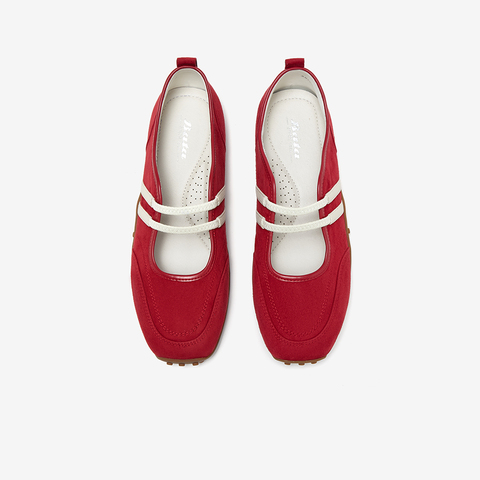 Bata休闲玛丽珍2025秋季商场新款羊皮舒适通勤豆豆底单鞋ABI04CQ5