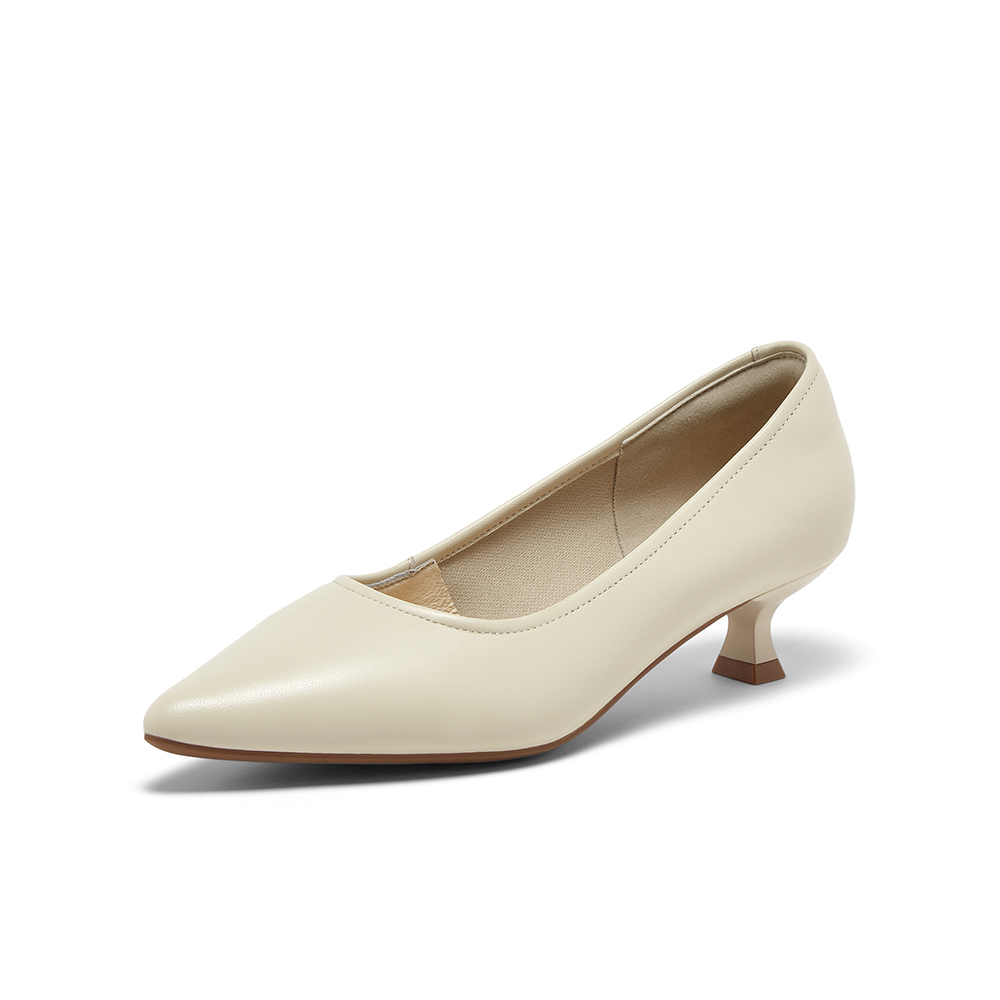 Bata浅口单鞋女2025秋季商场新款羊皮优雅软底通勤高跟鞋25799CQ5