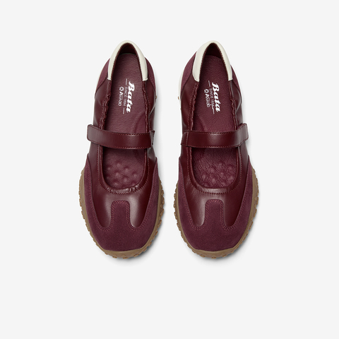 Bata休闲玛丽珍2025秋商场新款羊皮舒适通勤豆豆底单鞋AZX01CQ5