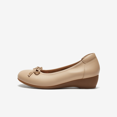 Bata浅口单鞋女2025秋季商场新款牛皮软底通勤粗跟单鞋ACG33CQ5