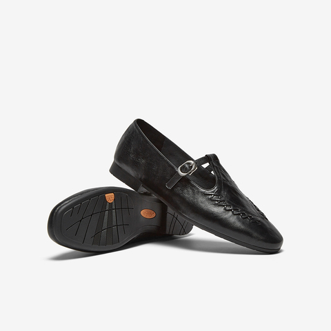 Bata乐福鞋女2025秋季商场新款复古英伦风羊皮软底单鞋AVL34CA5