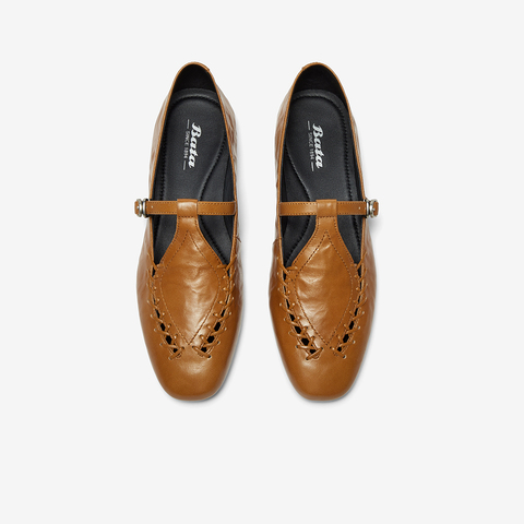 Bata乐福鞋女2025秋季商场新款复古英伦风羊皮软底一脚蹬AVL48CA5