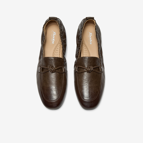 Bata乐福鞋女2025秋商场新款英伦羊皮通勤百搭软底一脚蹬AVL56CA5