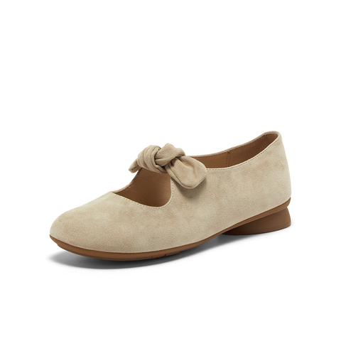 Bata玛丽珍女2025秋商场新款羊皮软底百搭浅口娃娃鞋单鞋AYB29CQ5